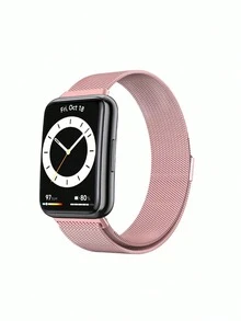 1pc Men Women Fashion Luxurious Metal Magnetic Strap Compatible With Huawei Smart Wristbands Fit 1/Fit 2/Fit 3/Fit 4 Wristband Bracelet Compatible With HuaWei Series Fit 1 2 3 4 Strap Accessories