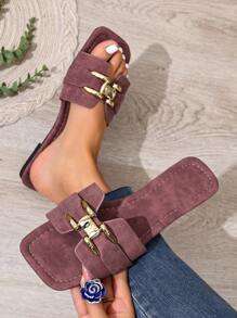 女士时尚休闲系带凉鞋，夏季舒适平跟露趾沙滩拖鞋 - 紅色 - 查看 2