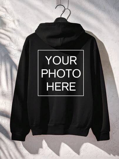 Personalized Custom Men's Hoodie, Upload Your Photo/LOGO/Designed Pattern, Men's Black Top, Men's Casual Pullover Hoodie Jacket, Autumn Hoodie, Christmas Personalized Pattern Customization, Best Friend Gift, Winter Top, Party Anniversary Gift, Valentine's Day Gift, Gift For Him, Autumn Men's Sweatshirt Spring, Music Festival Support, Special Gift, Creative Gift, Couple, Team Building, Corporate Customization