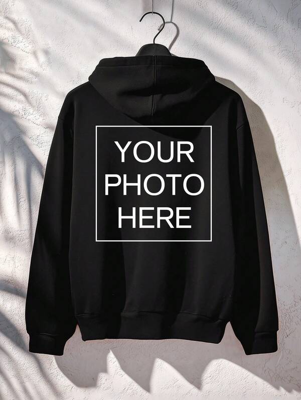 Customized Christmas Hoodie For Men, Upload Your Photo/Logo/Design, Men's Black Sweatshirt, Men's Casual Pullover Hooded Jacket, Autumn Hoodie, Christmas Personalized Graphic, Best Friend Gift, Winter Tops, Party Anniversary Gift, Valentine's Day Gift, Gift For Husband, Gift For Him, Men's Autumn Sweatshirt Spring Clothes, Music Festival Merch, Special Gift, Creative Gift, Couple/Bestie Matching, Team Building Uniform, Corporate Customization