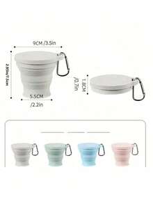 Outdoor Silicone Folding Cup With Hanging Buckle, 6.09oz Creative Portable Telescopic Cup Mouthwash Cup For Travel Outdoor Sports,Foldable Mouthwash Cup With Buckle And Lid, Silicone Folding Cup, Portable Telescopic Cup With Lid, Travel Wash Mouth Cup, Foldable Leak-Proof Portable Sports Travel Mouthwash Bottle For Outdoor Hiking Camping - Multicolor - View 4