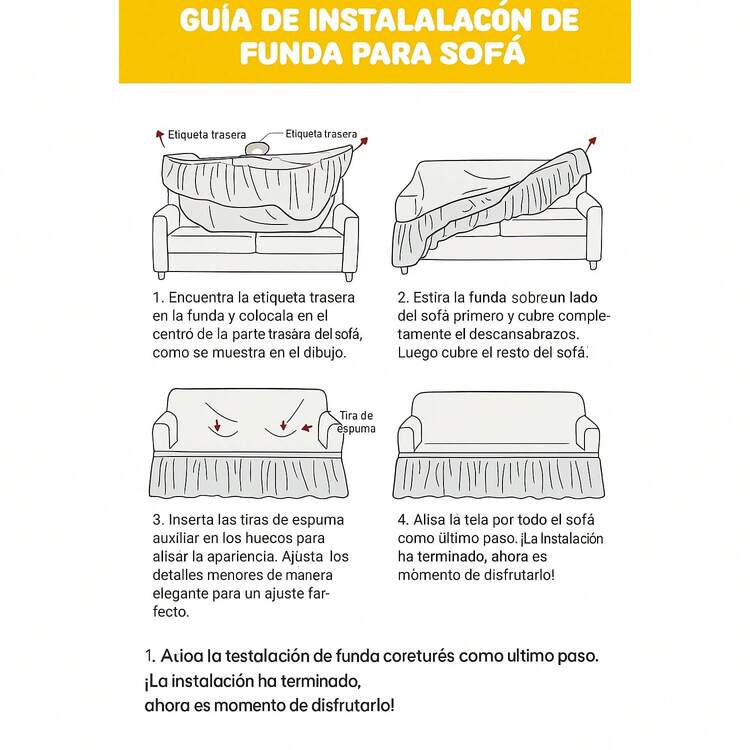 AMOROSA Sofa Slipcovers - الأسود - مشاهدة 7