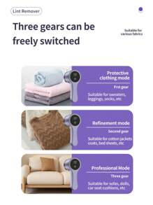 Rechargeable Fabric Shaver | 3-Speed Lint Remover For Clothes & Furniture | Eliminates Fuzz & Pilling | Electric Lint Shaver With LED Display & Type-C Fast Charging Port - 彩色 - 查看 9