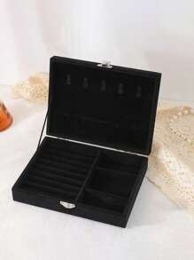 1pc Acrylic Jewelry Ring Storage Display Box Back To School - Black - View 16