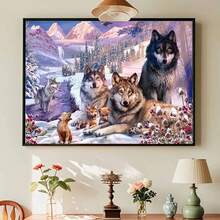 5D DIY Full Diamond Painting Mosaic Animal Series Wolf Pack Art Kit, Diamond Embroidery Cross Stitch Home Decoration Handmade Gift - 彩色 - 查看 3