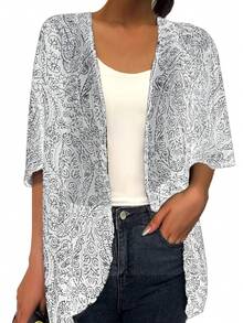 New Fashion Paisley Print Shirt - White - View 2