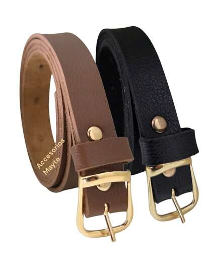 Kits  de 2 Cintos Feminino  com Fivela Dourado