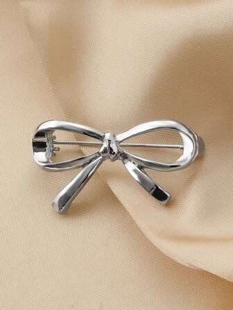 1 pièce/2 pièces/4 pièces Style européen et américain Broche en métal avec nœud papillon, accessoire de niche au design unique, épingle anti-dérapante pour col en V, polyvalente