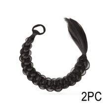 24 Inch Synthetic Long Braided Ponytail Hair Extensions For Women High Temperature Fiber Hair Accessories(1-2 PCS) - Multicolor - View 30