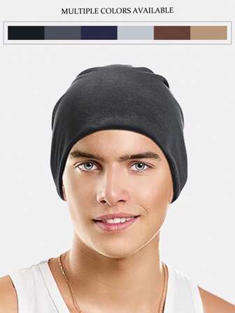 3 件套纯色棉质无檐小帽、头巾、宽松化疗帽，适合日常使用