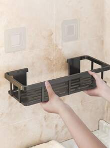 1pc Wall-Mounted Bathroom Shower Caddy, Plastic Material, Organizer Rack For Toiletries And Cosmetics, Sink Storage Shelf, Bathroom And Kitchen Sink Organizer, Draining Rack, Soap Dish, Bathroom Accessories, Suitable For Storing Hand Wash, Shampoo, Body Wash, Soap, Face Wash, Toothbrush, Etc. - Multicolor - View 6