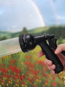 5pcs Expandable Garden Hose With 8-Pattern Spray Nozzle, Metal Connectors, Home Cleaning Car Washing Irrigation Supplies - Dark Green - View 11