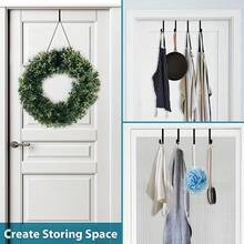 4pcs Black Painted S-Shaped Simple Rear Door Hooks, Flat S-Hooks, Black - Black - View 4