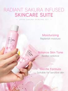 1套6件裝 明亮膚色LAIKOU日本櫻花護膚套裝，深層滋養護膚禮盒 面部精華液17ml+眼霜15g+爽膚水100ml+乳液100ml+潔面乳50g+面霜25g 女性抗衰老護膚品，適用於母親、妻子、姐妹、少女、女友，SPA婚禮禮品 - 粉色 - 查看 6