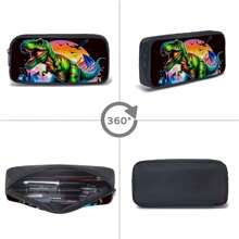 3pcs Dinosaur-Black/Green/Colours Themed Backpack Set With Lunch Box & Pencil Case&Storage Bag - Polyester, Lightweight, Fashionable Mixed Colors