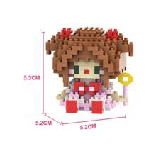 6cm高史迪仔樱花颗粒积木拼装玩具迷你桌面摆件房间装饰动漫卡通卡哇伊节日礼物生日礼物 - 彩色 - 查看 5