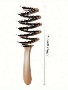 Escova de cabelo de alta qualidade, com cabo longo, para dar volume e suavidade aos fios. Cabo durável em plástico ABS. Ideal para presentear homens e mulheres. Escova com cerdas de javali, autolimpante e anti-massagem. Pode ser usada em cabelos secos e molhados. Portátil e feita de material ABS. Perfeita para estilizar o cabelo. Ideal para uso em salões de beleza e viagens.