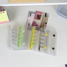 Pasta de argolas transparente M5, 20 capas dupla face, livro de adesivos transparente, conjunto de cadernos de fichário faça você mesmo, papelaria, material escolar, material de volta às aulas - Multicolorido - Ver 10