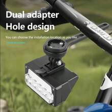 5 LED Super Bright Bicycle Front Light With Battery Level Display, 5 Intelligent Modes, Sensing White/Red/Blue Flashing Lights, Adjustable High/Low Beam, Rechargeable, Suitable For Night Cycling And Illumination - Multicolor - View 4