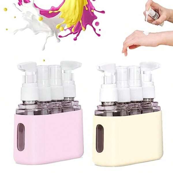 Creative CombinationSqueeze Travel Bottle Set Portable Face Wash Shampoo Lotion Empty Bottle Toiletry Dispenser (2/3/4 In 1)
