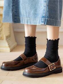 Women's Ruffled Crew Socks - Fashion Frill Trim Design, Perfect For Sneakers/Boots & Daily Wear - White - View 4