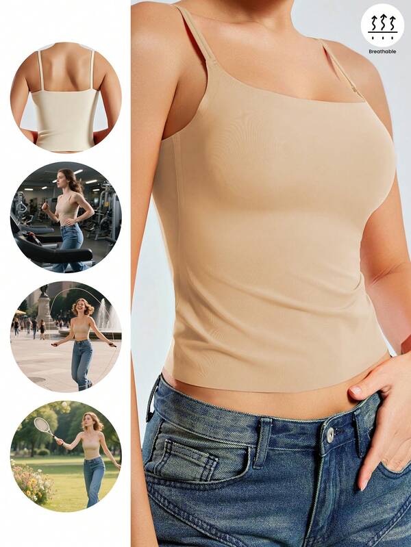 Premium Große Größen Träger-BH | Doppelte dünne Träger, feste Körbchen | Nahtlose einfarbige rückenfreie Wäsche