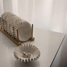 石膏波浪板模具、烛台硅胶模具、树脂波浪收纳盒模具、混凝土烛台制作模具 - 白色 - 查看 4