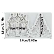 Christmas Silicone Mold Christmas Tree Fondant Molds Christmas House Chocolate Mold Christmas Theme Cake Decoration Cupcake Topper Candy Polymer Clay Gum Paste Christmas Christmas Decorations Christmas Pajamas Christmas Gifts Christmas Decor - Grey - View 2