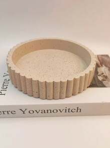 1 Stück klassischer runder dekorativer Tablett aus Marmor-Harz Pulver, modisches Akzenttablett für Couchtische, Regale und Konsolen Dekoration, perfekt für Innen- und Außen Dekorationen, Küchendekorative Schale, Wohndekorations Tablett, Obstschale