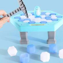 Rompe Hielo Pinguiino Juego De Mesa Divertido - Celeste - Ver 3