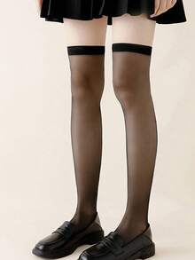 一双女士过膝长袜，过膝针织靴袜套装，保暖时尚的冬季保暖腿部装备，纯色过膝针织条纹扭纹图案袜，圣诞服装，保暖配饰，Y2K风格，舒适 - 彩色 - 查看 14