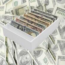 Modular Money Display Tray -  Acrylic Compartmentalized Cash Box For Bills & Vouchers (Point-Of- & Home Budgeting) - White - View 2