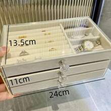 1 件优质珠宝收纳盒，防氧化耳环、项链、戒指展示架，适用于女士收纳整理器旅行必需品返校宿舍收纳秋季装饰