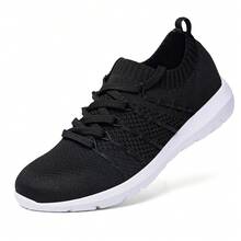 Women's Running Shoes Lightweight Comfortable Mesh Sports Shoes Casual Walking Athletic Sneakers - 黑色 - 查看 1