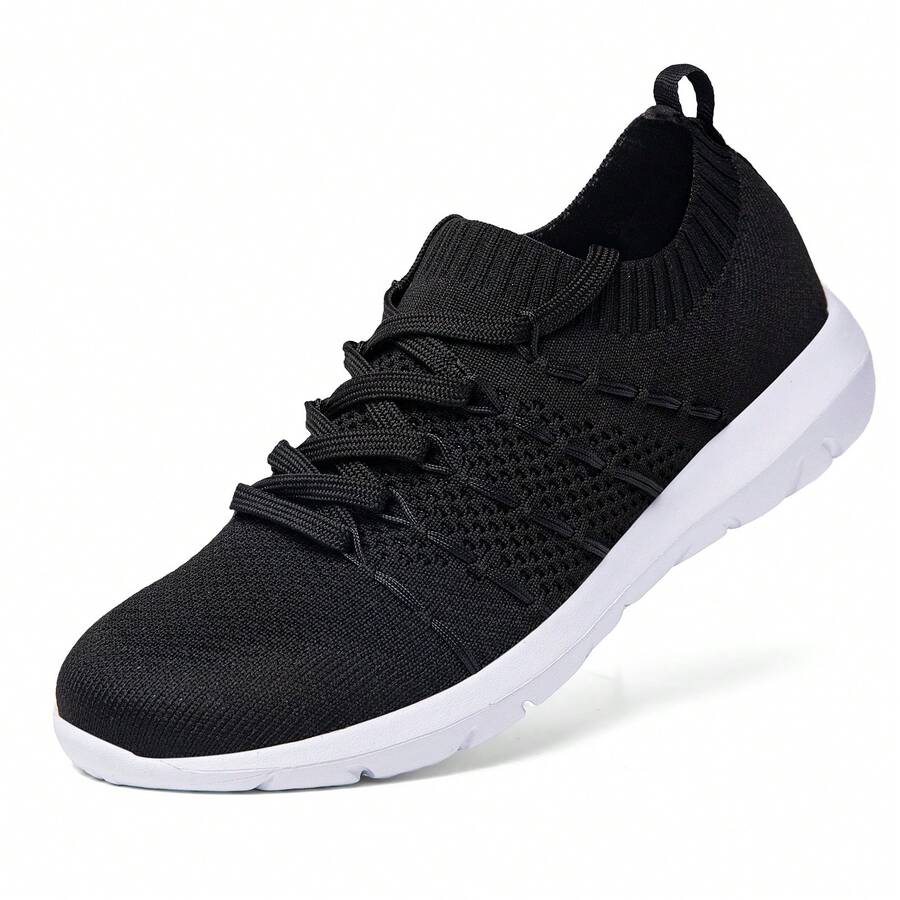 Women's Running Shoes Lightweight Comfortable Mesh Sports Shoes Casual Walking Athletic Sneakers - 黑色 - 查看 1