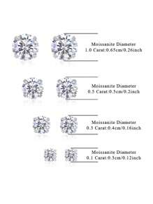 1 对 925 纯银莫桑石耳环，适合母亲节、情人节、结婚纪念日、生日的女性珠宝礼物