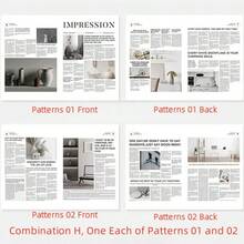2Pcs English Newspaper Photography Props Fashion Clothing Home Decor Food Photography Background Props Flower Wrapping Paper Atmosphere Decoration Fall Decor - Multicolor - View 12