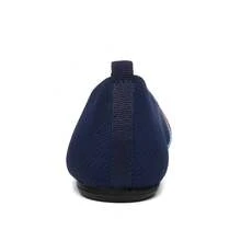 Knit Flats - Pointed Toe Knitted Flats - Solid Color, Slip On, Breathable - Casual, Everyday Wear - Women - Comfortable, Stylish, Versatile - Effortless Style, All Day Comfort - Sọc xanh - Xem 3