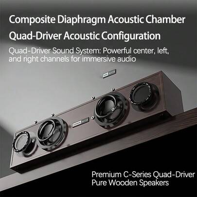 Lenovo C02重低音音箱 復古木質外觀 雙驅動單元強勁低音 藍牙穩定傳輸 USB即插即用 客廳/書房氛圍神器
