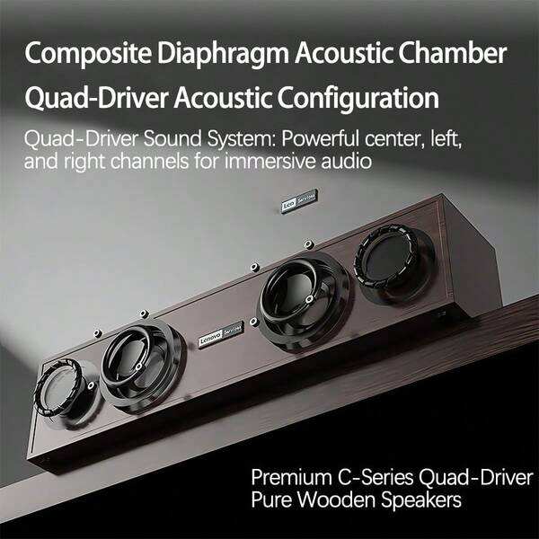 Lenovo C02 Subwoofer Speaker Retro Wooden Appearance Dual Drive Unit Strong Bass Bluetooth Stable Transmission USB Plug And Play Living Room/Study Room Atmosphere Artifact