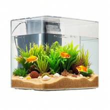 Fish Tank Aquarium, 3.5 Gallon Arch Ultra-Clear GPPS Starter Smart Tank Adjustable 3 Color Lighting, Self Cleaning System Fishbowl For Freshwater & Saltwater Fish Home, Office, Or Pet Use - Xem 8