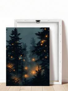 1幅魔法森林萤火虫艺术版画 - 植物墙画，风景帆布装饰画，艺术自然萤火虫装饰画，暗黑学院风版画，神秘夜空艺术作品和女巫主题房间装饰，复古艺术，自然帆布墙画和魔法家居装饰，秋季墙画，卧室装饰，客厅装饰，办公室装饰 - 彩色 - 查看 22