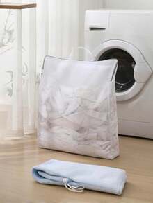 带手柄和蜂窝网的白色洗衣袋，大容量网状洗衣袋，加厚洗衣机袋，悬挂式网状洗衣篮，内衣洗衣篮，多功能衣物收纳网袋，可重复使用的烘干袋，宿舍必备衣物整理器，衣柜整理和收纳卧室 - 彩色 - 查看 7