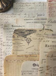 1 包 24 张复古手稿发票清单 DIY 剪贴簿装饰背景拼贴纸 - 均碼 - 查看 5