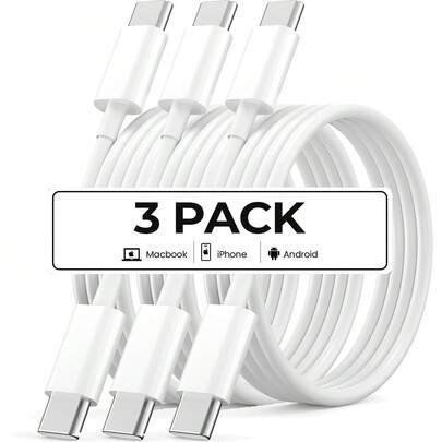 1-3 包 Type-C 转 Type-C 6.6 英尺/200 厘米快速充电数据线，兼容 16/16 Pro/16 Pro Max/16 Plus/15/15 Pro/15 Pro Max/iPad Mini 6/iPad Air 4/iPad Pro，兼容 16、16 Pro Max、15、15 Plus、15 Pro、15 Pro Max，兼容 Redmi，兼容 OnePlus Type C 充电器