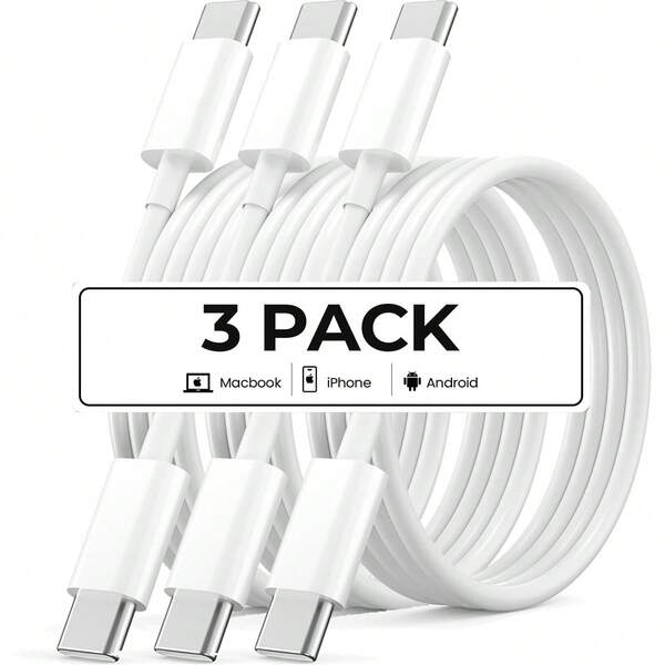 Cabo de dados de carregamento rápido de 200 cm (tipo C para tipo C), compatível com iPhone 16/16 Pro/16 Pro Max/16 Plus/15/15 Pro/15 Pro Max/iPad Mini 6/iPad Air 4/iPad Pro, compatível com iPhone 16, 16 Pro Max, 15, 15 Plus, 15 Pro, 15 Pro Max, compatível com Redmi, compatível com carregador OnePlus Tipo C