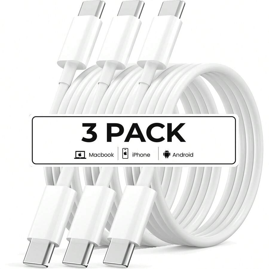 1-3 包 Type-C 转 Type-C 6.6 英尺/200 厘米快速充电数据线，兼容 16/16 Pro/16 Pro Max/16 Plus/15/15 Pro/15 Pro Max/iPad Mini 6/iPad Air 4/iPad Pro，兼容 16、16 Pro Max、15、15 Plus、15 Pro、15 Pro Max，兼容 Redmi，兼容 OnePlus Type C 充电器 - 白色 - 查看 1