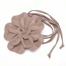 1 件女士 PU 皮革山茶花波西米亚蝴蝶结长腰绳，适合装饰西装连衣裙秋季、秋季、万圣节