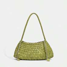 Handmade Woven Bag, Fashion Leather 2025 New High-End French Retro Baguette Underarm Shoulder Bag, Chic Tote Handbag - Multicolor - View 3