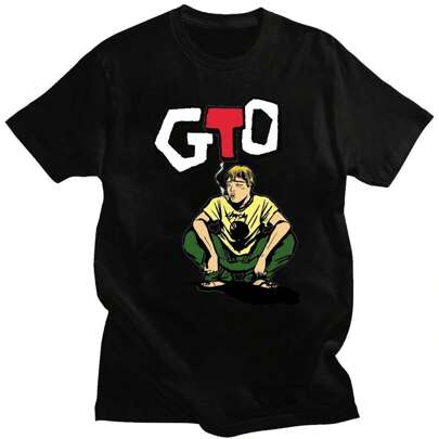 Summer New GTO Great Teacher Onitsuka Print Graphic T-Shirt Men's And Women's Short Sleeve T-Shirt Men's Clothing Streetwear